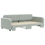 Ausziehbares Schlafsofa aus hellgrauem Samt, 90 x 190 cm von vidaXL, Betten und Lattenroste - Ref: Foro24-3196942, Preis: 245...