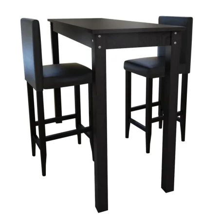 Bar table with 2 black bar chairs by vidaXL, Furniture sets for kitchens and dining rooms - Ref: Foro24-160727, Price: 321,74...