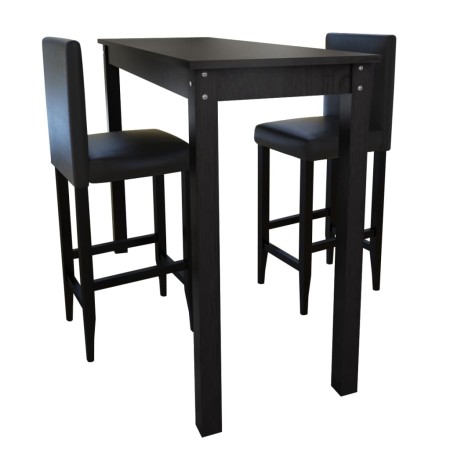 Bartisch mit 2 schwarzen Barstühlen von vidaXL, Möbelsets für Küchen und Esszimmer - Ref: Foro24-160727, Preis: 329,51 €, Rab...