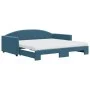Trundle sofa bed with blue velvet mattress 100x200 cm by vidaXL, Beds and slatted bases - Ref: Foro24-3197331, Price: 421,77 ...