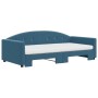 Trundle sofa bed with blue velvet mattress 100x200 cm by vidaXL, Beds and slatted bases - Ref: Foro24-3197331, Price: 422,16 ...
