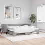 Trundle sofa bed with light gray fabric mattress 100x200 cm by vidaXL, Beds and slatted bases - Ref: Foro24-3196601, Price: 3...
