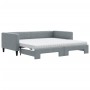 Trundle sofa bed with light gray fabric mattress 100x200 cm by vidaXL, Beds and slatted bases - Ref: Foro24-3196601, Price: 3...