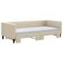Sofá cama nido con colchón tela crema 90x200 cm de vidaXL, Camas y somieres - Ref: Foro24-3196600, Precio: 441,66 €, Descuent...