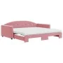 Trundle sofa bed with pink velvet mattress 100x200 cm by vidaXL, Beds and slatted bases - Ref: Foro24-3197335, Price: 437,29 ...