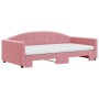 Sofá cama nido con colchón terciopelo rosa 100x200 cm de vidaXL, Camas y somieres - Ref: Foro24-3197335, Precio: 444,17 €, De...