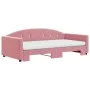 Trundle sofa bed with pink velvet mattress 100x200 cm by vidaXL, Beds and slatted bases - Ref: Foro24-3197335, Price: 437,29 ...