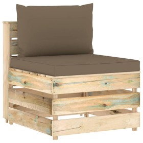 Ecksofa mit grau imprägnierten Holzkissen von vidaXL, Modulare Sofas für den Außenbereich - Ref: Foro24-3074515, Preis: 103,6...