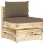 Ecksofa mit grau imprägnierten Holzkissen von vidaXL, Modulare Sofas für den Außenbereich - Ref: Foro24-3074515, Preis: 100,0...