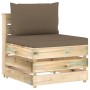 Ecksofa mit grau imprägnierten Holzkissen von vidaXL, Modulare Sofas für den Außenbereich - Ref: Foro24-3074515, Preis: 103,6...