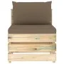 Ecksofa mit grau imprägnierten Holzkissen von vidaXL, Modulare Sofas für den Außenbereich - Ref: Foro24-3074515, Preis: 100,0...
