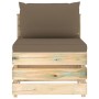Ecksofa mit grau imprägnierten Holzkissen von vidaXL, Modulare Sofas für den Außenbereich - Ref: Foro24-3074515, Preis: 103,6...