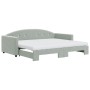 Trundle sofa bed with light gray velvet mattress 90x190 cm by vidaXL, Beds and slatted bases - Ref: Foro24-3197338, Price: 41...