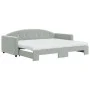 Trundle sofa bed with light gray velvet mattress 90x190 cm by vidaXL, Beds and slatted bases - Ref: Foro24-3197338, Price: 43...