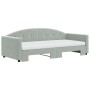 Trundle sofa bed with light gray velvet mattress 90x190 cm by vidaXL, Beds and slatted bases - Ref: Foro24-3197338, Price: 41...
