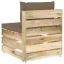 Ecksofa mit grau imprägnierten Holzkissen von vidaXL, Modulare Sofas für den Außenbereich - Ref: Foro24-3074515, Preis: 100,0...