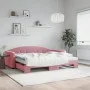 Sofá cama nido con colchón terciopelo rosa 90x200 cm de vidaXL, Camas y somieres - Ref: Foro24-3197328, Precio: 442,18 €, Des...