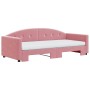 Sofá cama nido con colchón terciopelo rosa 90x200 cm de vidaXL, Camas y somieres - Ref: Foro24-3197328, Precio: 439,46 €