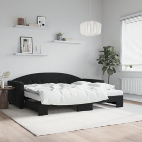 Ausziehbares Schlafsofa mit schwarzer Samtmatratze 90x200 cm von vidaXL, Betten und Lattenroste - Ref: Foro24-3197329, Preis:...