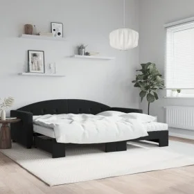 Trundle sofa bed with black velvet mattress 90x200 cm by vidaXL, Beds and slatted bases - Ref: Foro24-3197329, Price: 442,93 ...