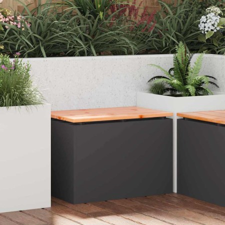 Banco de jardín Negro 60 x 40 x 43 cm en Bancos de jardín | Comprar online en Foro24