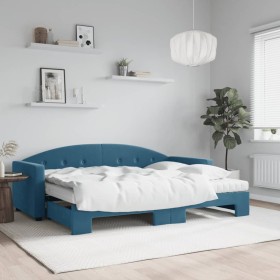 Sofá cama nido con colchón terciopelo azul 80x200 cm de vidaXL, Camas y somieres - Ref: Foro24-3197317, Precio: 413,81 €, Des...