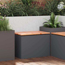 Banco de jardín Antracita 60 x 40 x 43 cm Acero en Bancos de jardín | Comprar online en Foro24