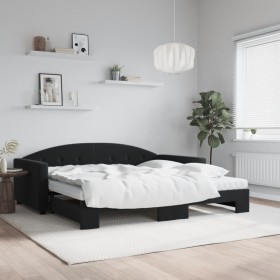 Trundle sofa bed with black velvet mattress 100x200 cm by vidaXL, Beds and slatted bases - Ref: Foro24-3197336, Price: 444,17...