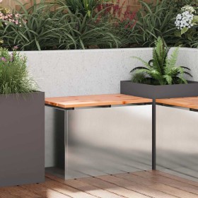 Banco de jardín Plateado 60 x 40 x 43 cm Acero inoxidable en Bancos de jardín | Comprar online en Foro24