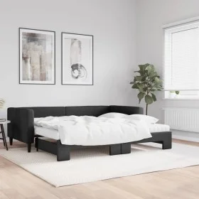 Sofá cama nido con colchón tela negro 90x200 cm de vidaXL, Camas y somieres - Ref: Foro24-3196598, Precio: 444,09 €, Descuent...