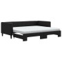 Trundle sofa bed with black fabric mattress 90x200 cm by vidaXL, Beds and slatted bases - Ref: Foro24-3196598, Price: 398,49 ...
