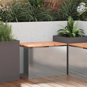 Banco de jardín Plateado 60 x 40 x 43 cm Acero galvanizado en Bancos de jardín | Comprar online en Foro24