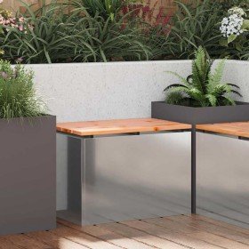 Banco de jardín Plateado 60 x 40 x 43 cm Acero galvanizado en Bancos de jardín | Comprar online en Foro24
