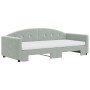 Trundle sofa bed with light gray velvet mattress 90x200 cm by vidaXL, Beds and slatted bases - Ref: Foro24-3197325, Price: 42...