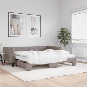 Sofá cama nido con colchón tela gris taupe 100x200 cm