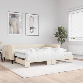 Sofá cama nido con colchón tela crema 100x200 cm de vidaXL, Camas y somieres - Ref: Foro24-3196605, Precio: 427,20 €, Descuen...
