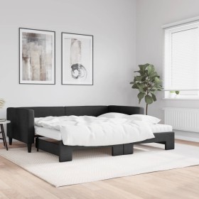 Trundle sofa bed with black fabric mattress 100x200 cm by vidaXL, Beds and slatted bases - Ref: Foro24-3196603, Price: 433,60...
