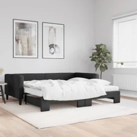 Trundle sofa bed with black fabric mattress 100x200 cm by vidaXL, Beds and slatted bases - Ref: Foro24-3196603, Price: 425,68...