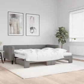 Trundle sofa bed with dark gray fabric mattress 90x200 cm by vidaXL, Beds and slatted bases - Ref: Foro24-3196597, Price: 444...