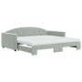 Sofá cama nido con colchón terciopelo gris claro 100x200 cm de vidaXL, Camas y somieres - Ref: Foro24-3197332, Precio: 436,58 €