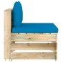 Ecksofa mit grau imprägnierten Holzkissen von vidaXL, Modulare Sofas für den Außenbereich - Ref: Foro24-3074511, Preis: 100,8...