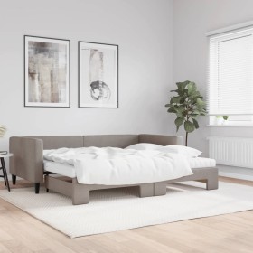 Sofá cama nido con colchón tela gris taupe 90x200 
