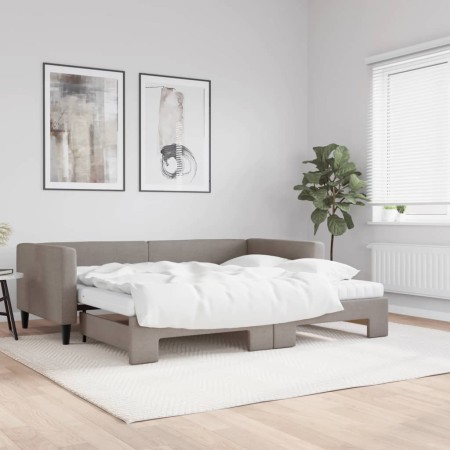 Sofá cama nido con colchón tela gris taupe 90x200 cm de vidaXL, Camas y somieres - Ref: Foro24-3196599, Precio: 440,88 €, Des...