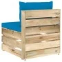 Ecksofa mit grau imprägnierten Holzkissen von vidaXL, Modulare Sofas für den Außenbereich - Ref: Foro24-3074511, Preis: 100,8...