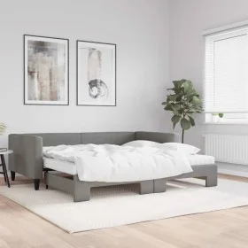 Trundle sofa bed with dark gray fabric mattress 100x200 cm by vidaXL, Beds and slatted bases - Ref: Foro24-3196602, Price: 42...