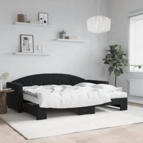 Trundle sofa bed with black velvet mattress 80x200 cm by vidaXL, Beds and slatted bases - Ref: Foro24-3197322, Price: 410,44 ...