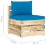 Sectional central sofa with gray impregnated wood cushions by vidaXL, Modular outdoor sofas - Ref: Foro24-3074511, Price: 100...