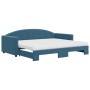 Trundle sofa bed with blue velvet mattress 90x200 cm by vidaXL, Beds and slatted bases - Ref: Foro24-3197324, Price: 442,23 €...