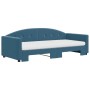Trundle sofa bed with blue velvet mattress 90x200 cm by vidaXL, Beds and slatted bases - Ref: Foro24-3197324, Price: 442,23 €...