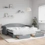 Sofá cama nido con cajones tela gris claro 100x200 cm de vidaXL, Camas y somieres - Ref: Foro24-3197229, Precio: 299,43 €, De...